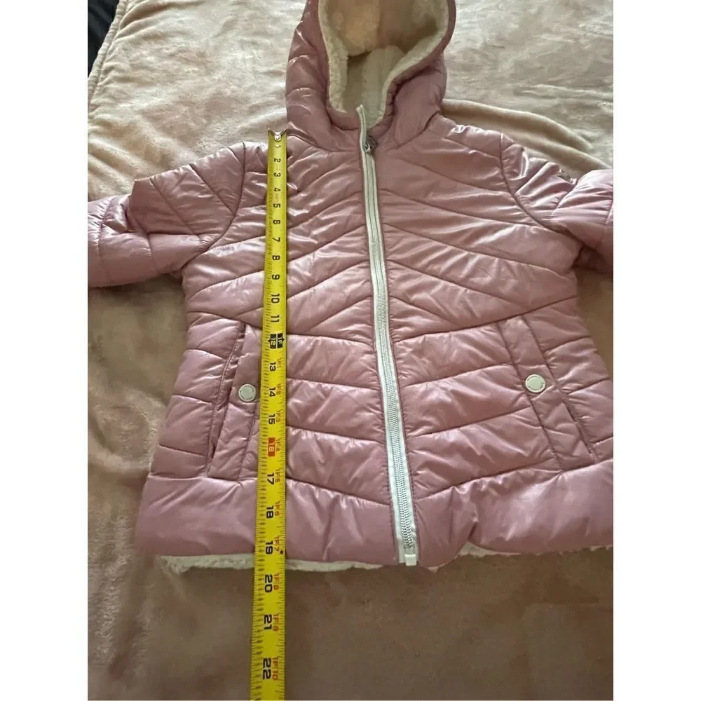 Michael Kors Girls Quilted Sherpa Lined Puffer Coat Pink Size 10/12